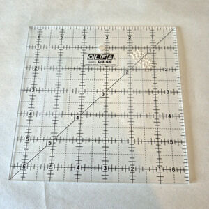 OLFA QR-6S 6 1/2" Square Frosted Acrylic Ruler #1071798